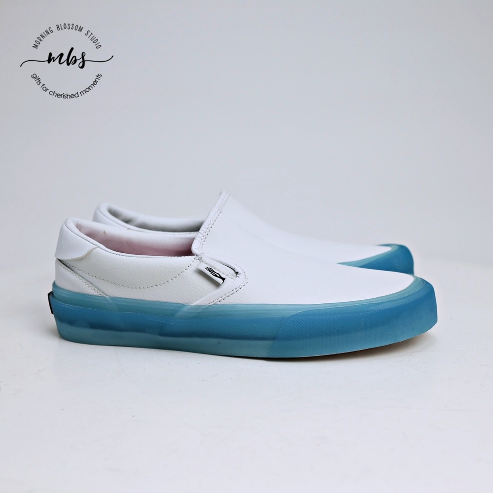 NWT Straye Ventura Low Top Skate Streetwear Leather Slip On Sneakers White Men 8